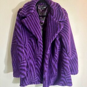 Dolls Kill X Willy Wonka Faux Fur Jacket